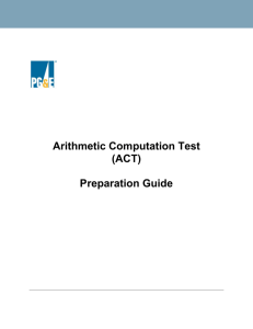 Arithmetic Computation Test - Pacific Gas and Electric Company