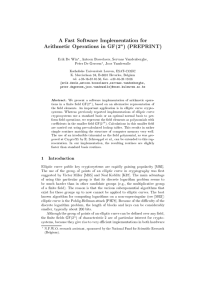 A fast software implementation for arithmetic operations in GF