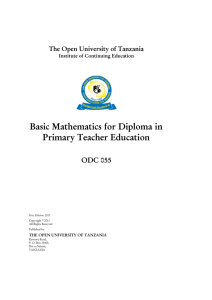 ODC 055 - The Open University of Tanzania