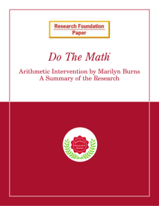 Do the Math: Arithmetic Intervention