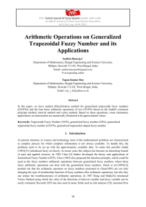 Arithmetic Operations on Generalized Trapezoidal Fuzzy Number