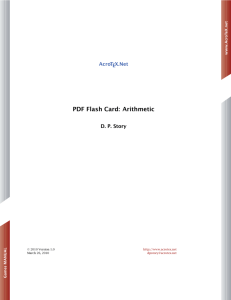 PDF Flash Card: Arithmetic