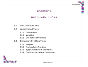 Chapter 8 Arithmetic in C++