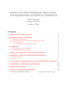 notes on r for stochastic simulation and elementary statistical inference