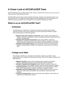 A Closer Look at ACCUPLACER Tests