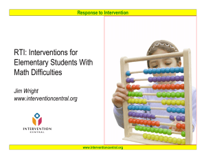 RTI: Interventions for Elementary Students With Math Difficulties