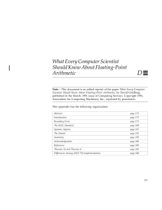 What Every Computer Scientist Should Know About Floating