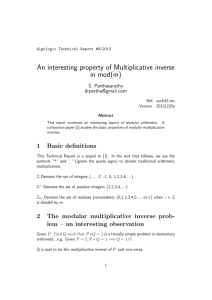 An interesting property of modular multiplicative inverse