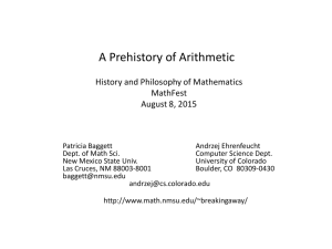 A Prehistory of Arithmetic