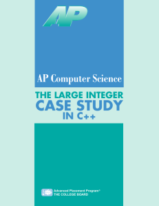 THE LARGE INTEGER CASE STUDY - AP Central