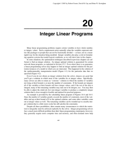 Integer Linear Programs