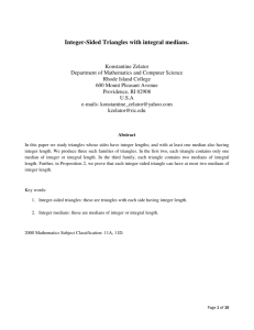 Integer-Sided Triangles with integral medians.