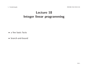 Lecture 18 Integer linear programming