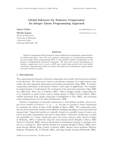 Global Inference for Sentence Compression: An Integer Linear