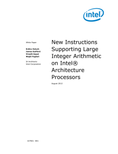New Instructions Supporting Large Integer Arithmetic on Intel