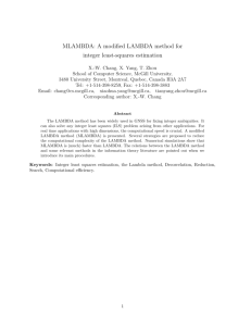 A modified LAMBDA method for integer least