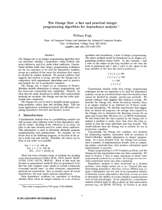 The Omega Test: a fast and practical integer programming algorithm