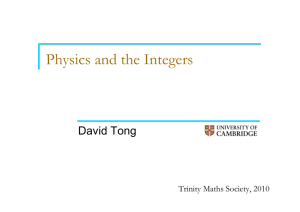 Physics and the Integers