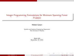 Integer Programming Formulations for Minimum Spanning Forest
