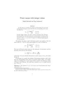 Power means with integer values