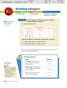 Dividing Integers