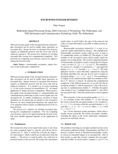 Encrypted integer division