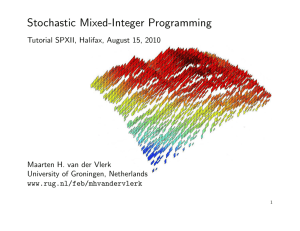 Stochastic Integer Programming - Stochastic Programming Society