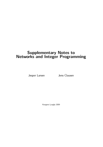 Supplementary Notes to Networks and Integer Programming