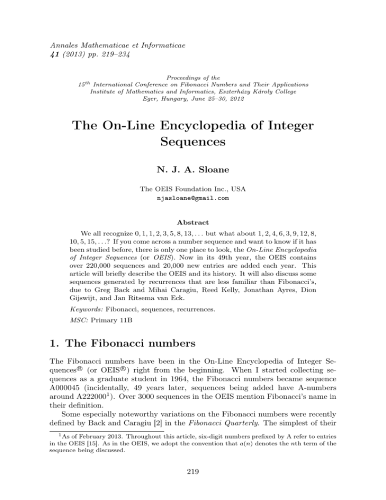 the-on-line-encyclopedia-of-integer-sequences