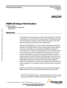 AN1219: M68HC08 Integer Math Routines