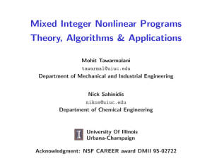 Mixed Integer Nonlinear Programs Theory, Algorithms
