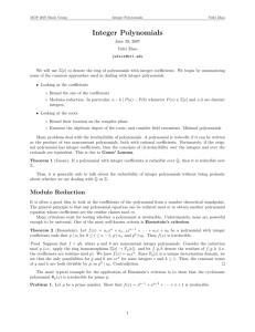 Integer Polynomials