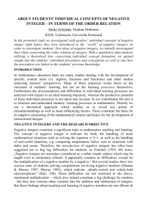 about students` individual concepts of negative integer