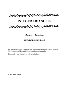 INTEGER TRIANGLES James Tanton