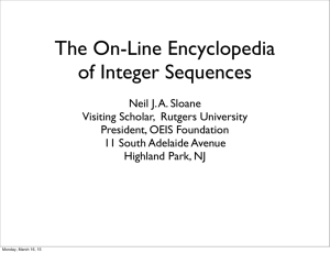 The On-Line Encyclopedia of Integer Sequences