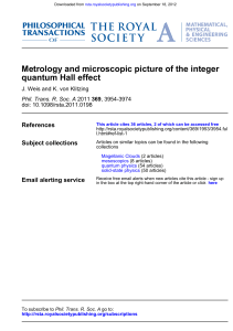 quantum Hall effect Metrology and microscopic picture of the integer