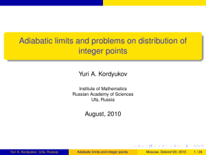 Adiabatic limits and problems on distribution of integer points