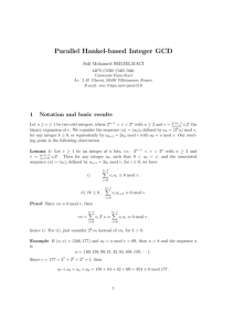 Parallel Hankel-based Integer GCD