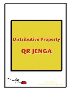 Distributive Property QR Jenga