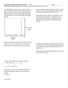 Distributive Property Homework Practice Name