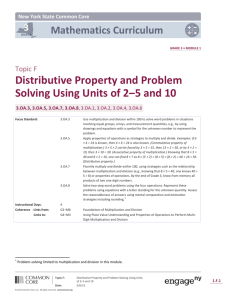 Topic F: Distributive Property and Problem Solving Using Units of 2