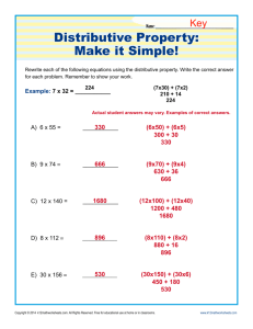 Distributive Property: Make It Simple! | 3rd Grade Math Worksheets
