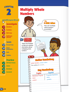 Multiply Whole Numbers - Macmillan/McGraw-Hill