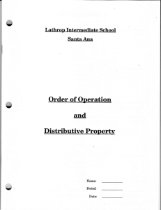 Distributive Property - Santa Ana Unified School District