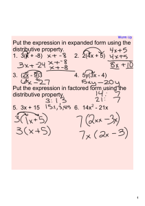 Put the expression in expanded form using the distributive property