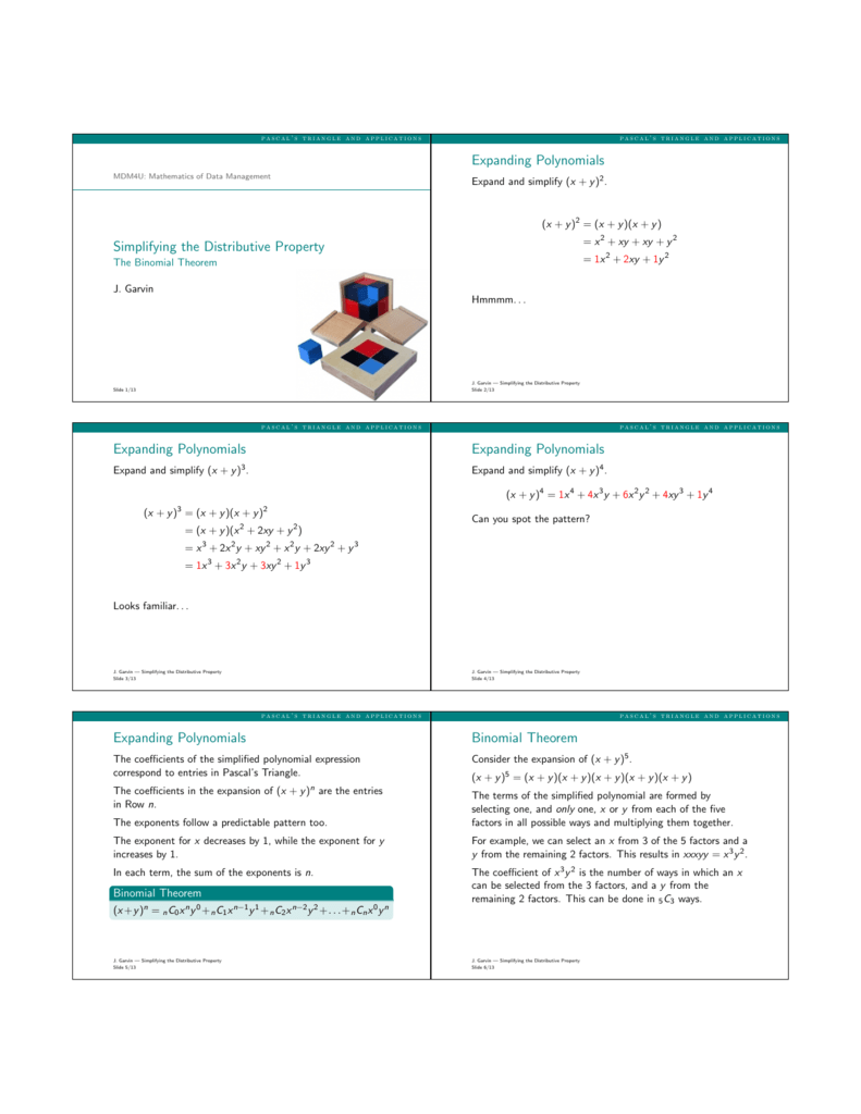 Simplifying The Distributive Property Expanding Polynomials