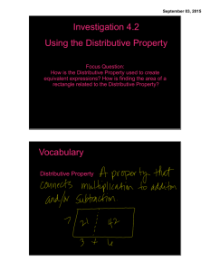 Investigation 4.2 Using the Distributive Property Vocabulary