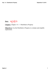 Chp. 1.4 - Distributive Property