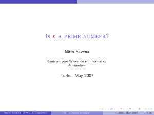 Is n a prime number?