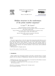 Hidden structure in the randomness of the prime number sequence?